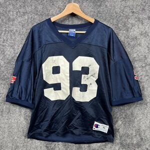 Vintage Y2K Champion Made In USA Blue White #93 Football Jersey Blank Men's XL